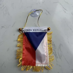 Bandera checa colgante para coche ventana, impresión doble cara
