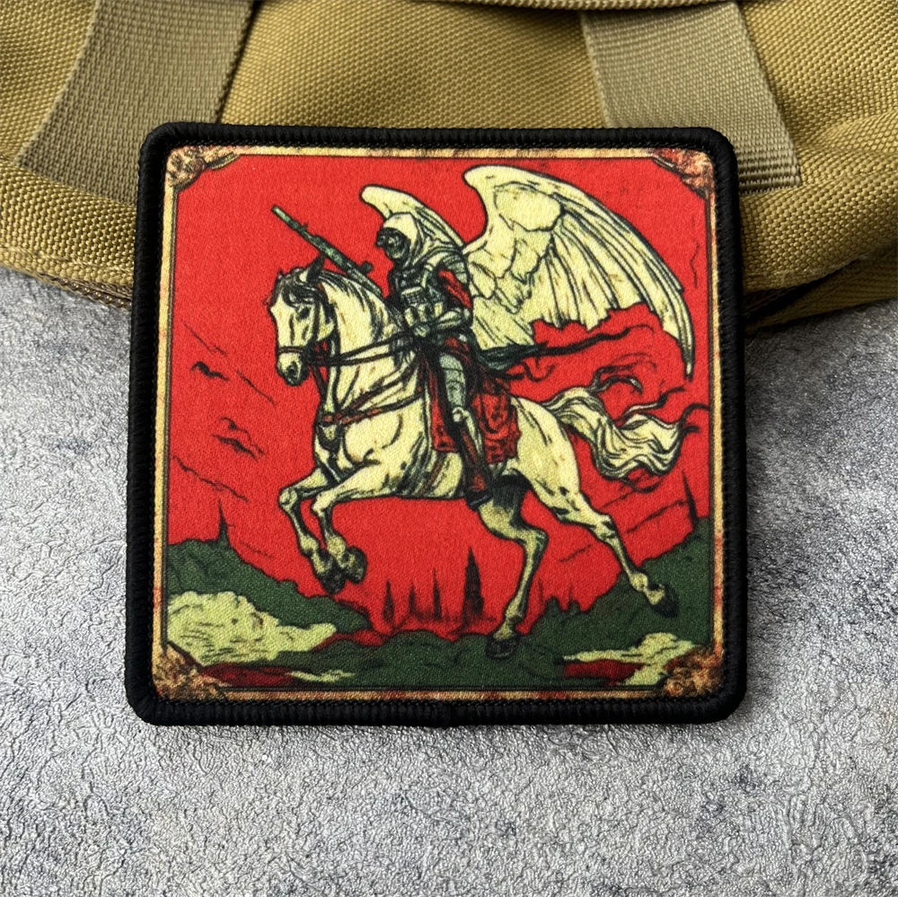 Parche táctico Horseman Apocalypse insignia moral MOLLE para mochila - imagen 5