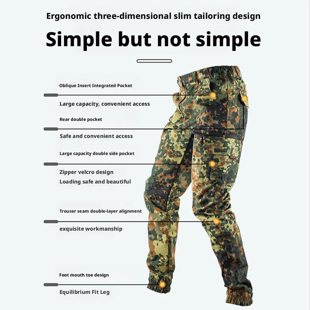 Pantalones tácticos camuflaje ripstop ruso con cordón para hombre - imagen 2