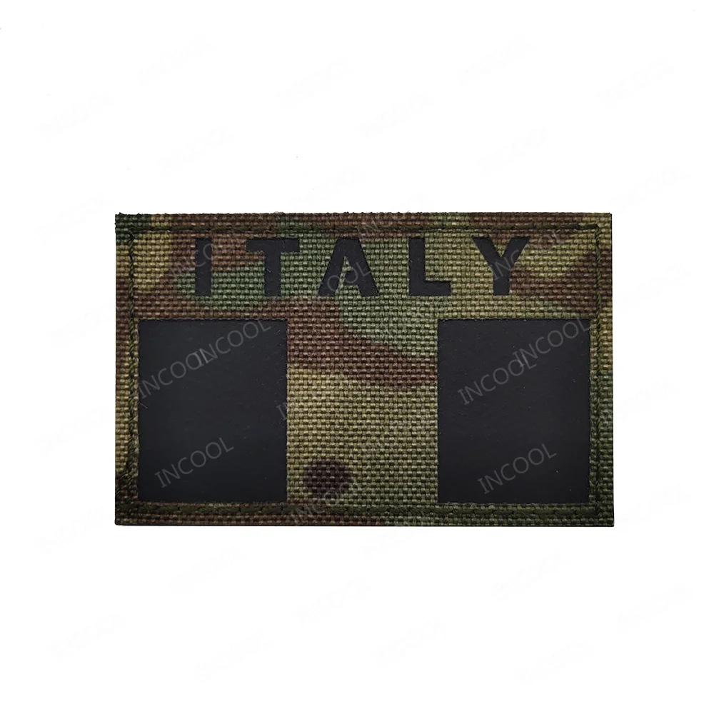 Parche bordado táctico bandera Italia reflectante infrarrojo 3D PVC para mochila - imagen 2