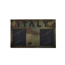 Parche bordado táctico bandera Italia reflectante infrarrojo 3D PVC para mochila