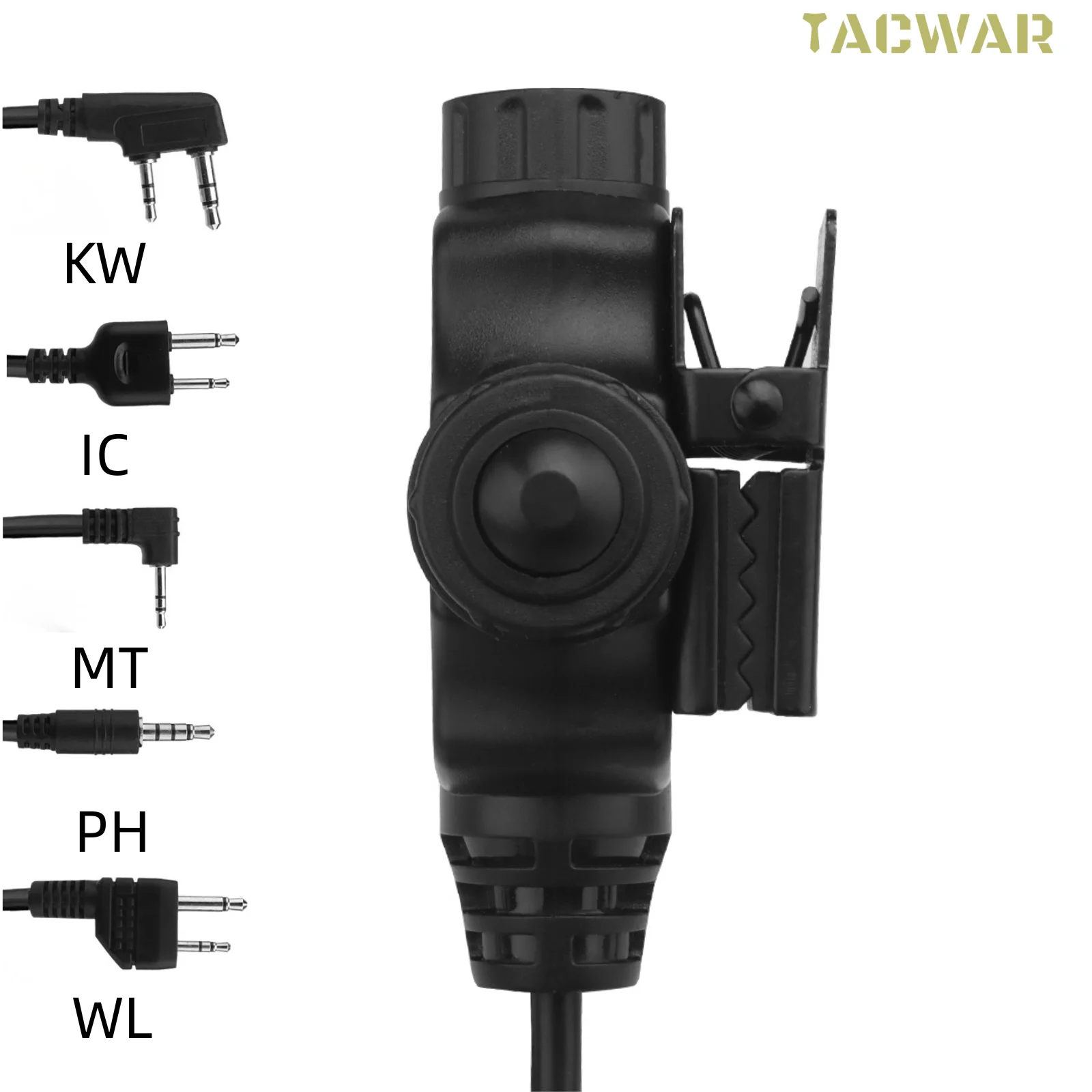 Cable PTT para auriculares airsoft con adaptador Kenwood y Baofeng - imagen 5