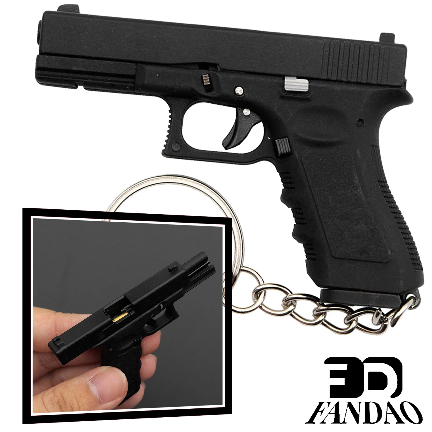 Llavero táctico G17 modelo pistola, colgante para hombre