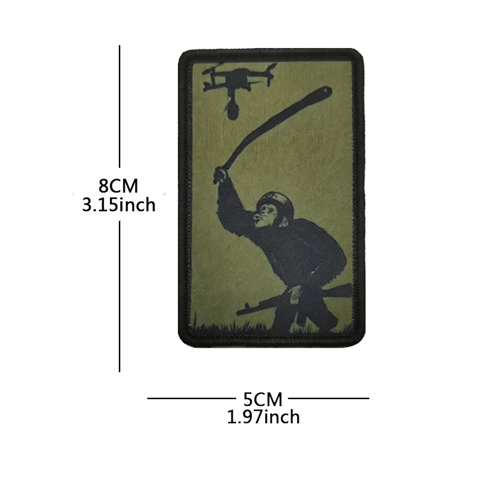 Parche de velcro «No Signal» de monos veteranos con humor - imagen 5
