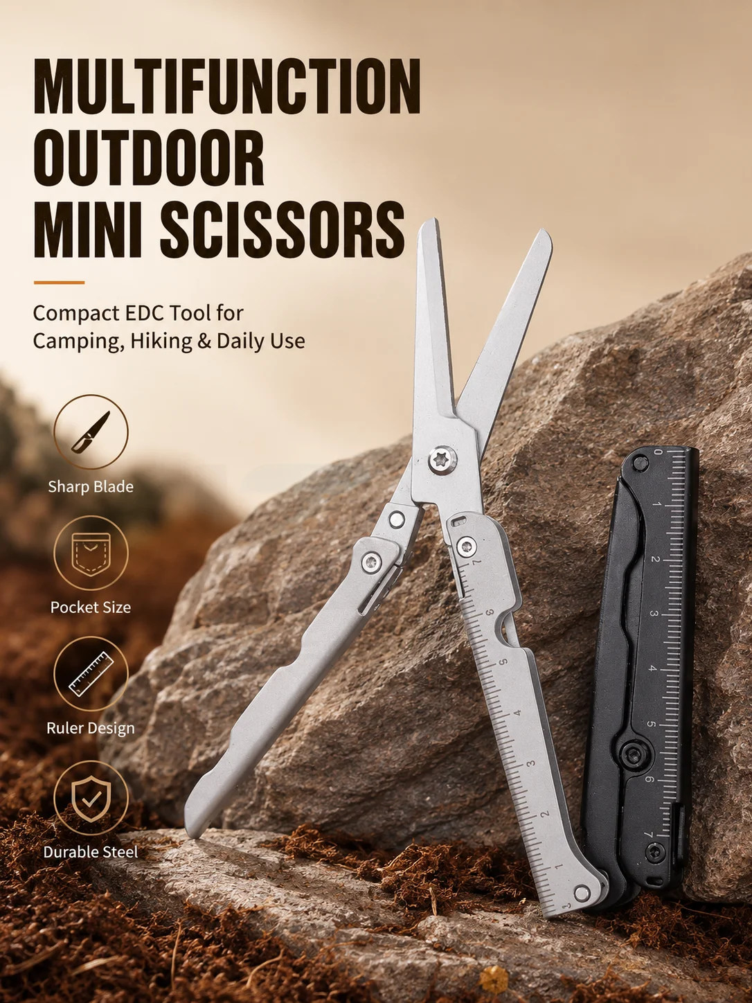 JSJM Mini Tijeras Plegables de Acero Inoxidable para EDC - imagen 5