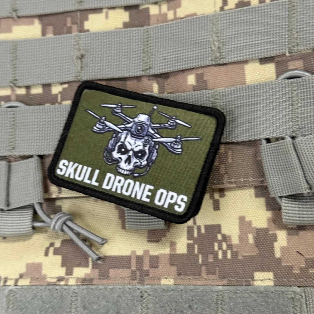 Parche táctico militar calavera con velcro para chalecos - imagen 4