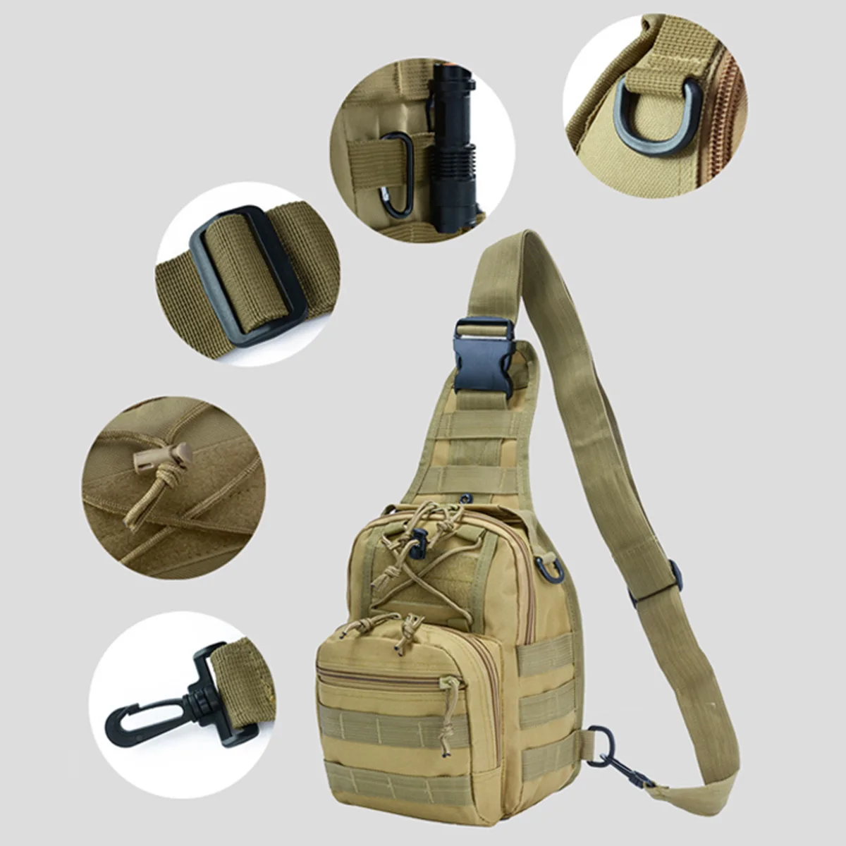 Bolso pecho táctico MOLLE ripstop camuflaje para equipamiento outdoor - imagen 5