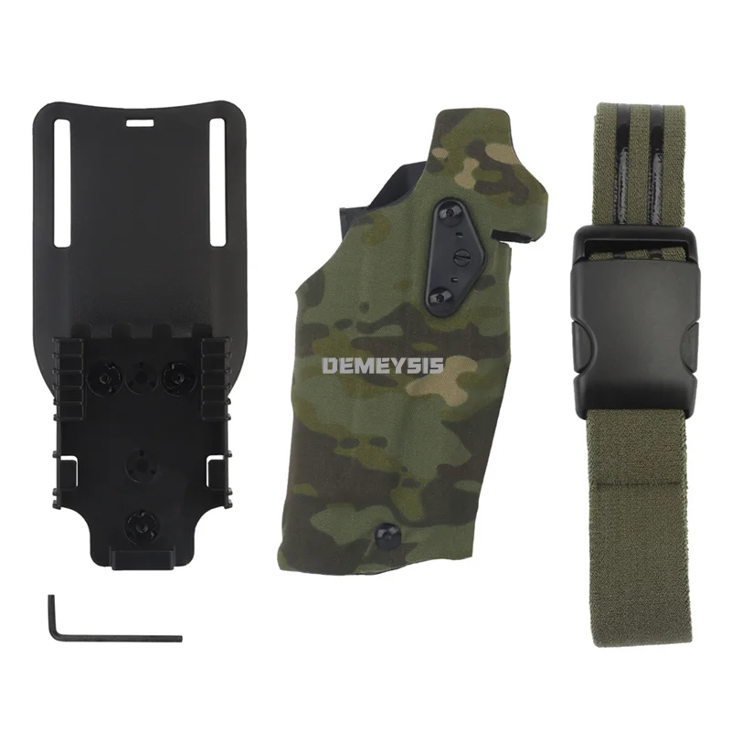 Funda táctica de muslo Glock 17/19 con X300, mano derecha - imagen 2
