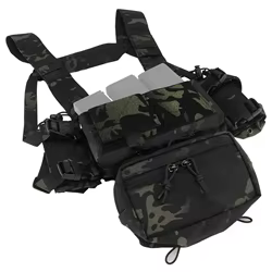 Chaleco táctico micro camo con portacargadores, correa de hombro ancha