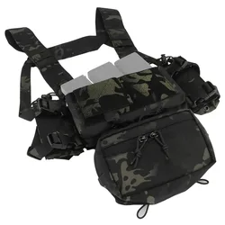 Chaleco táctico micro camo con portacargadores, correa de hombro ancha