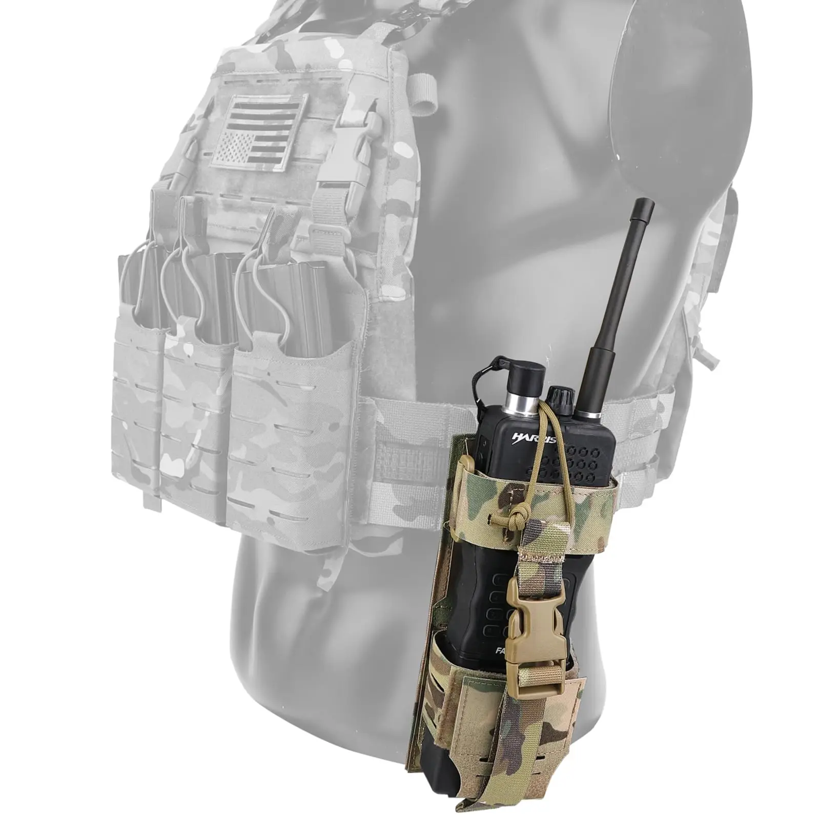 Funda táctica MOLLE Raido para walkie-talkie, ajustable - imagen 5