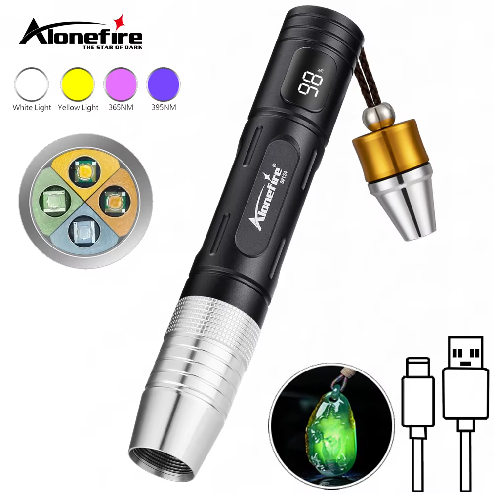 Linterna UV recargable para identificar gemas jade esmeralda ámbar - imagen 3