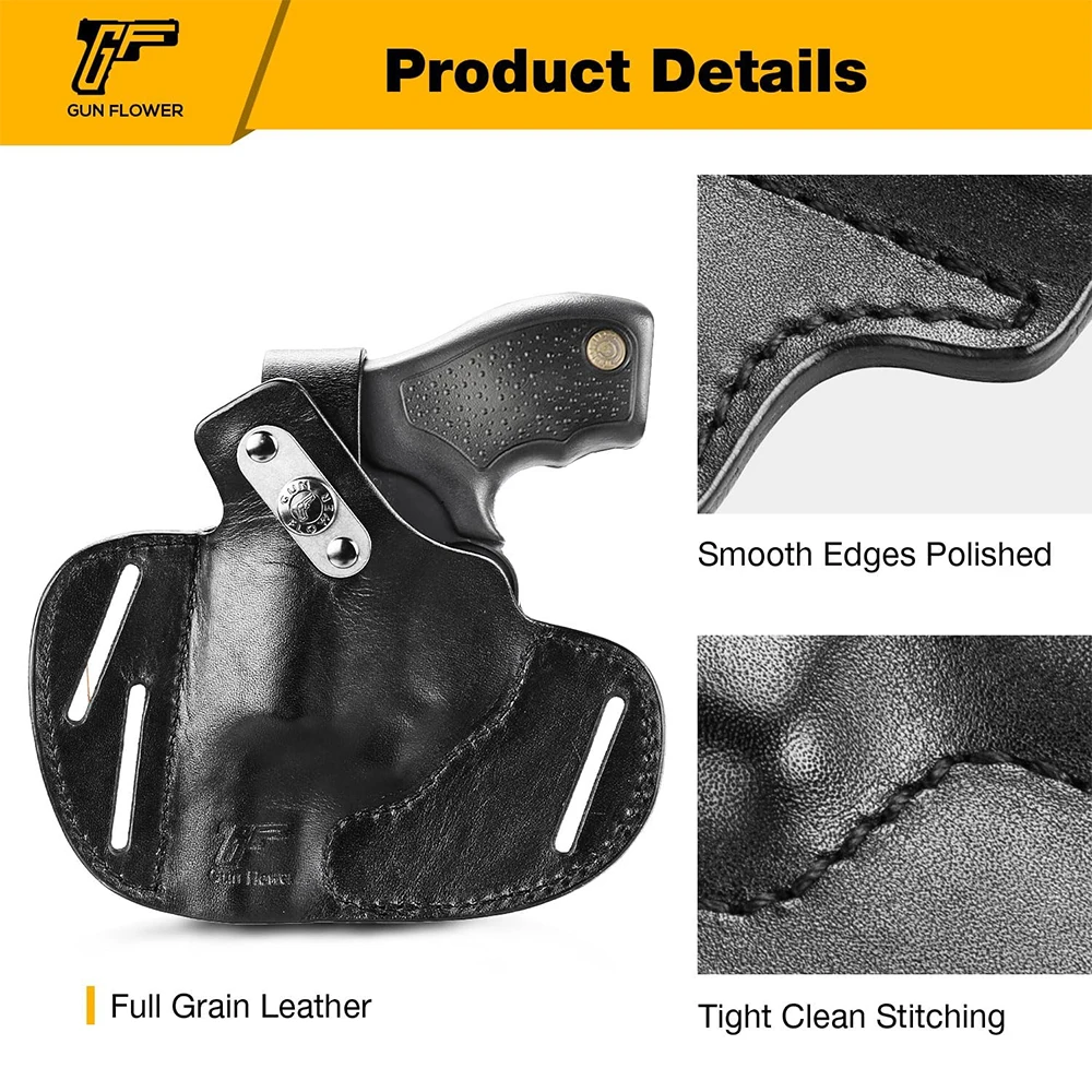 Funda de cuero para revólver S&W J-Frame y Ruger LCR .38 Special - imagen 4