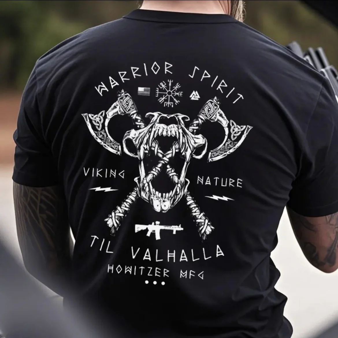 Camiseta táctica de hombre mitología nórdica verano cuello redondo - imagen 4
