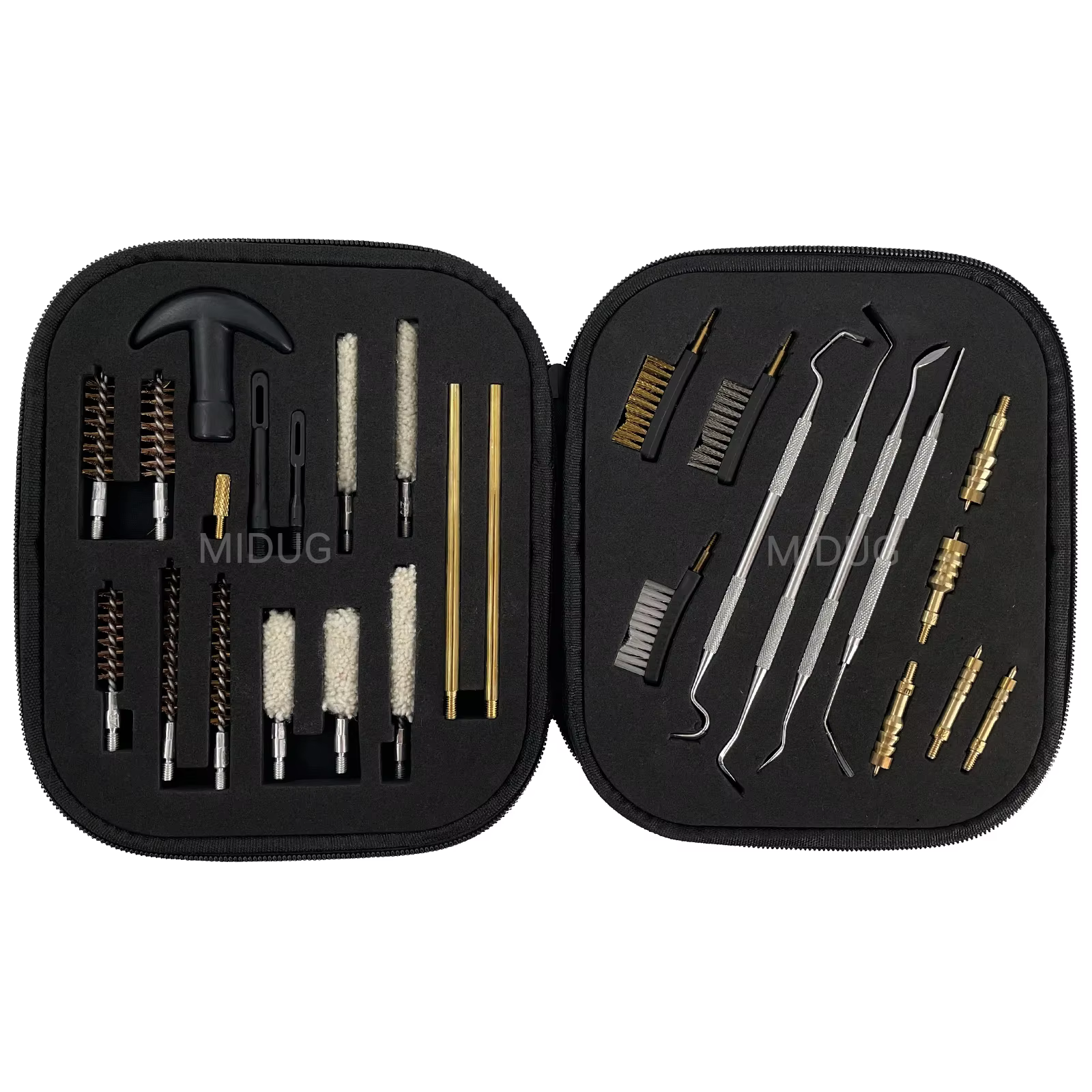 MIDUG Kit limpieza pistola multicalibre - Cepillos latón y acero