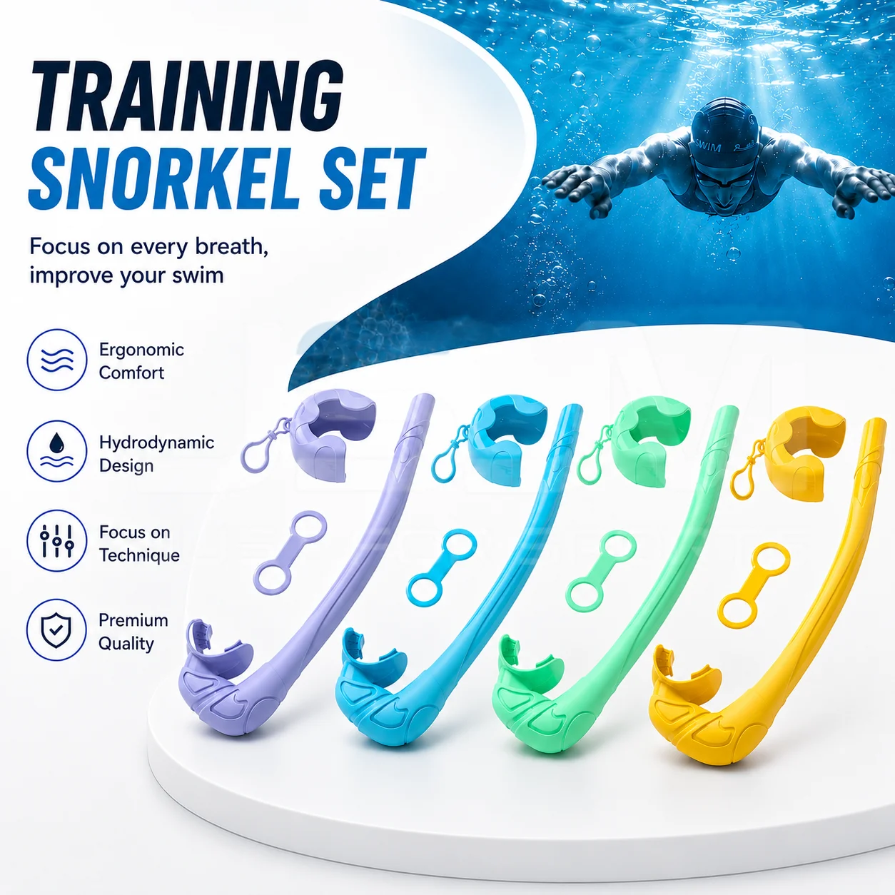 JSJM snorkel plegable de silicona freediving para apnea con funda