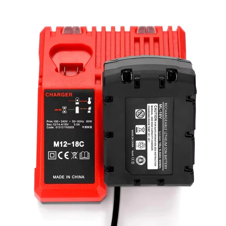Cargador Milwaukee para baterías de litio M12 y M18