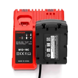 Cargador Milwaukee para baterías de litio M12 y M18