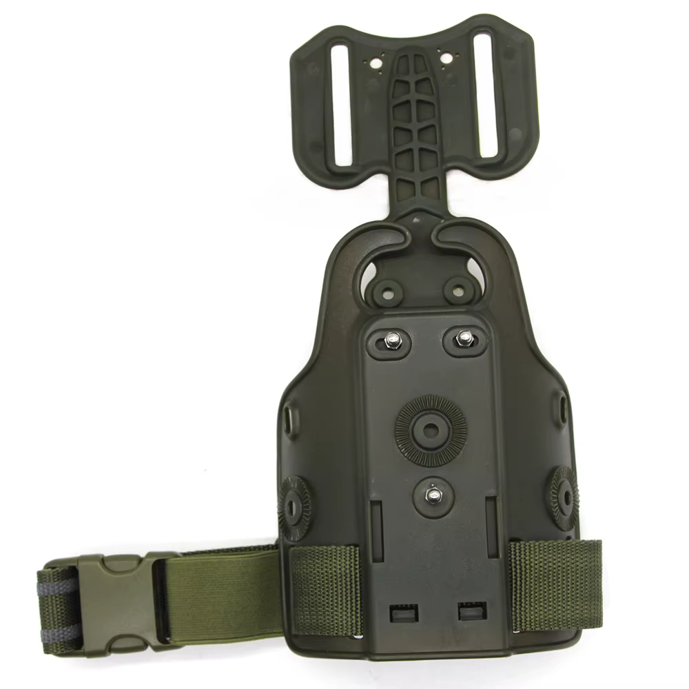 Plataforma drop leg MOLLE verde con arnés de pierna - imagen 3