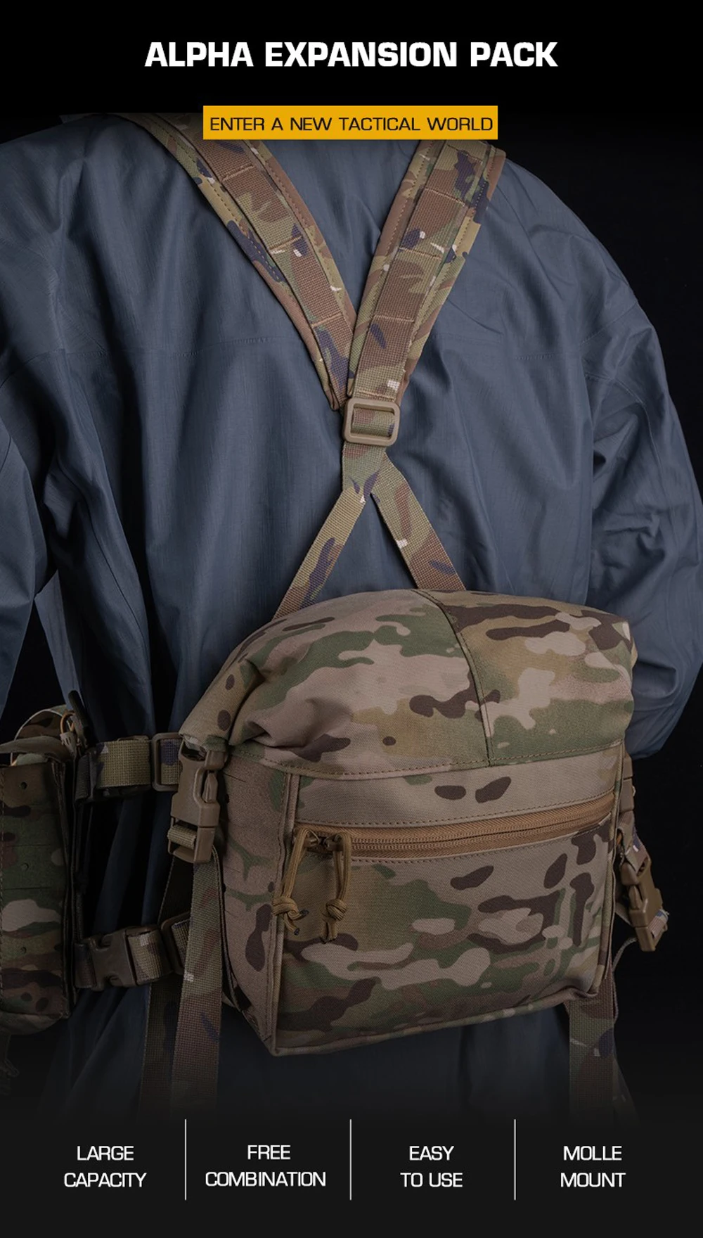 Bolsa táctica Alpha con sistema MOLLE