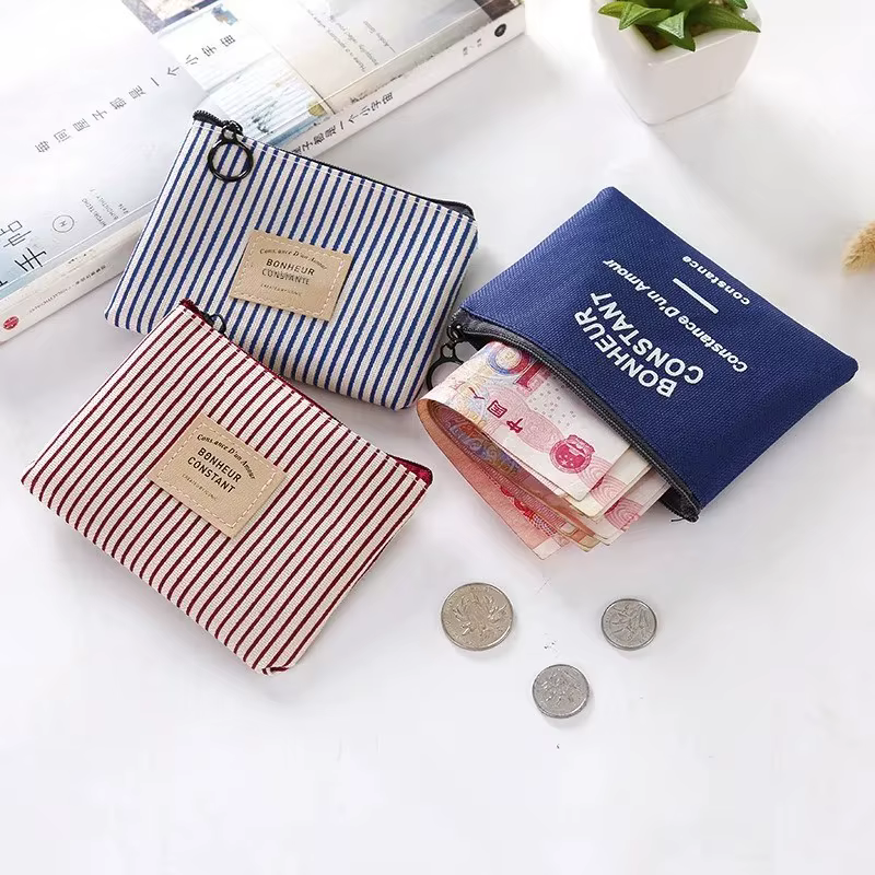 Bolsa para monedas y llaves de algodón y lino diseño geométrico - imagen 4