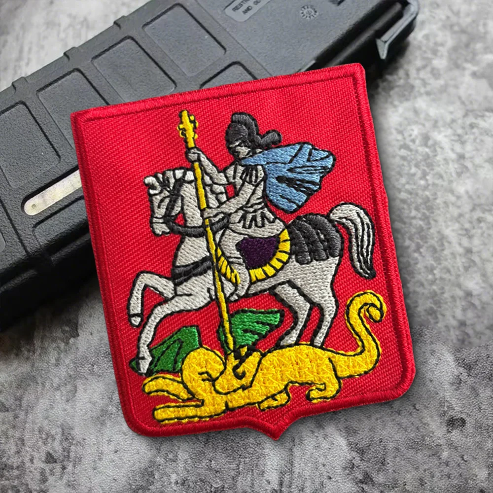 Parche táctico bordado dragón caballero con velcro para mochila - imagen 4