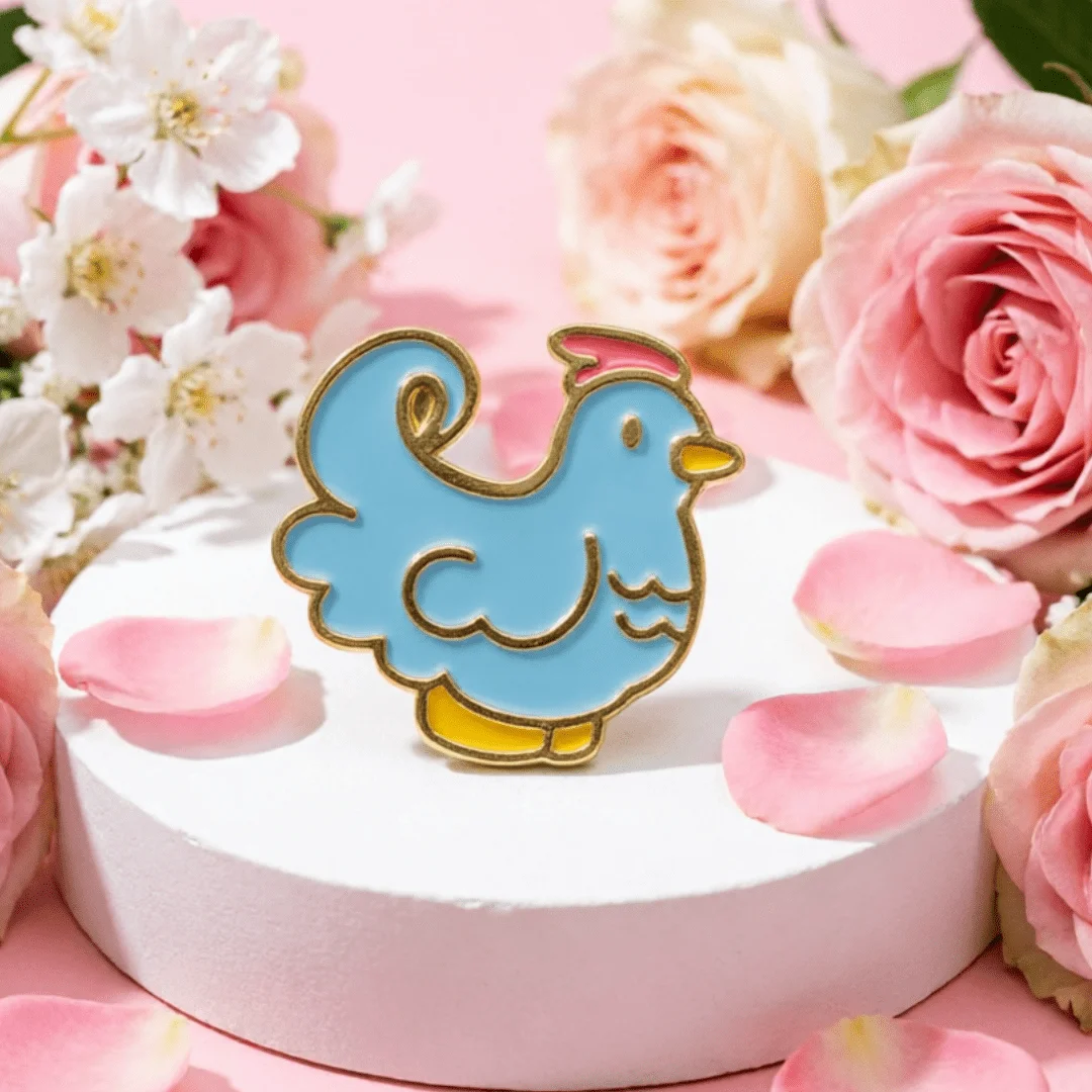 Pins esmaltados de animales: rana, gato y pájaro кар - imagen 2