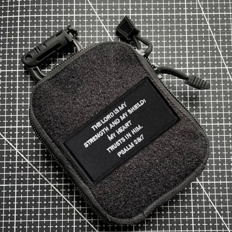Parche táctico bordado PSALM con velcro para mochila y uniforme - imagen 5