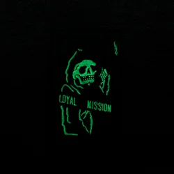 Parche táctico PVC bordado calavera faraónica luminosa para ropa DIY