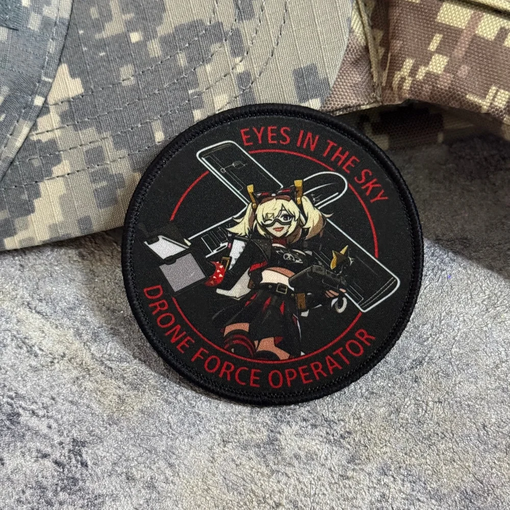 Parche táctico morale operador drones, gancho y bucle anime militar - imagen 4