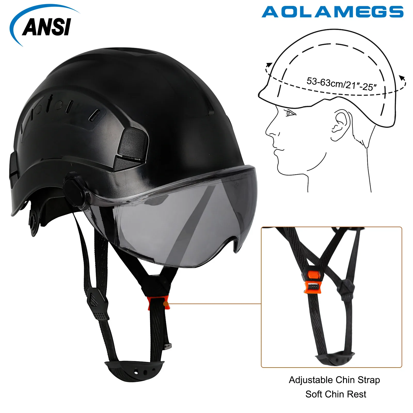 Engineer Casco de seguridad ANSI/CE ABS con gafas integradas - imagen 5