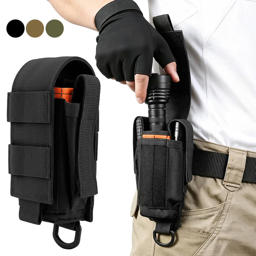 Bolsa táctica EDC para linterna y herramientas con múltiples bolsillos - imagen 4