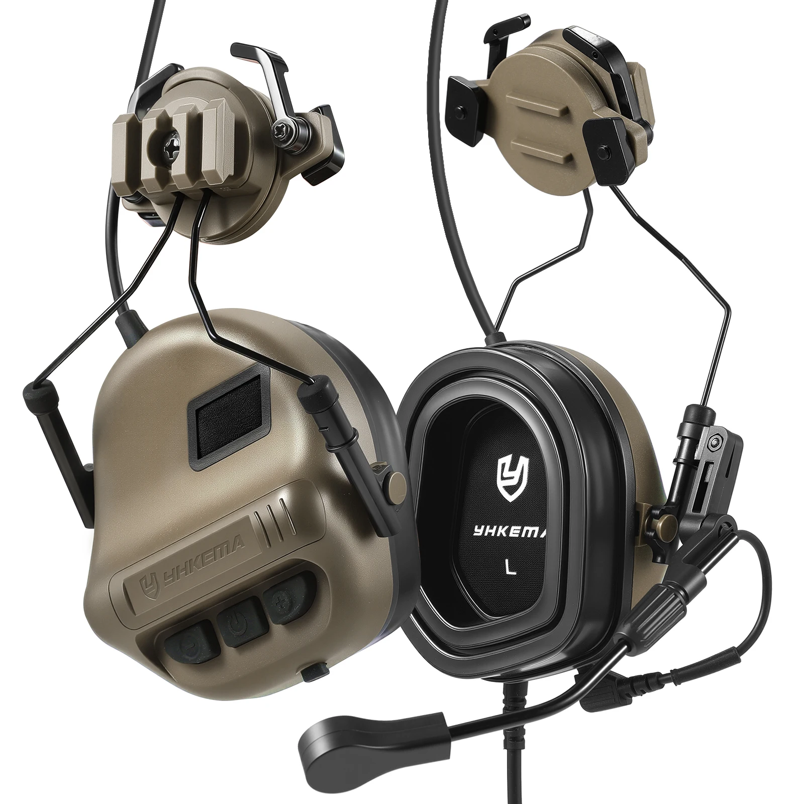 auriculares tácticos YHKEMA E80 micrófono boom