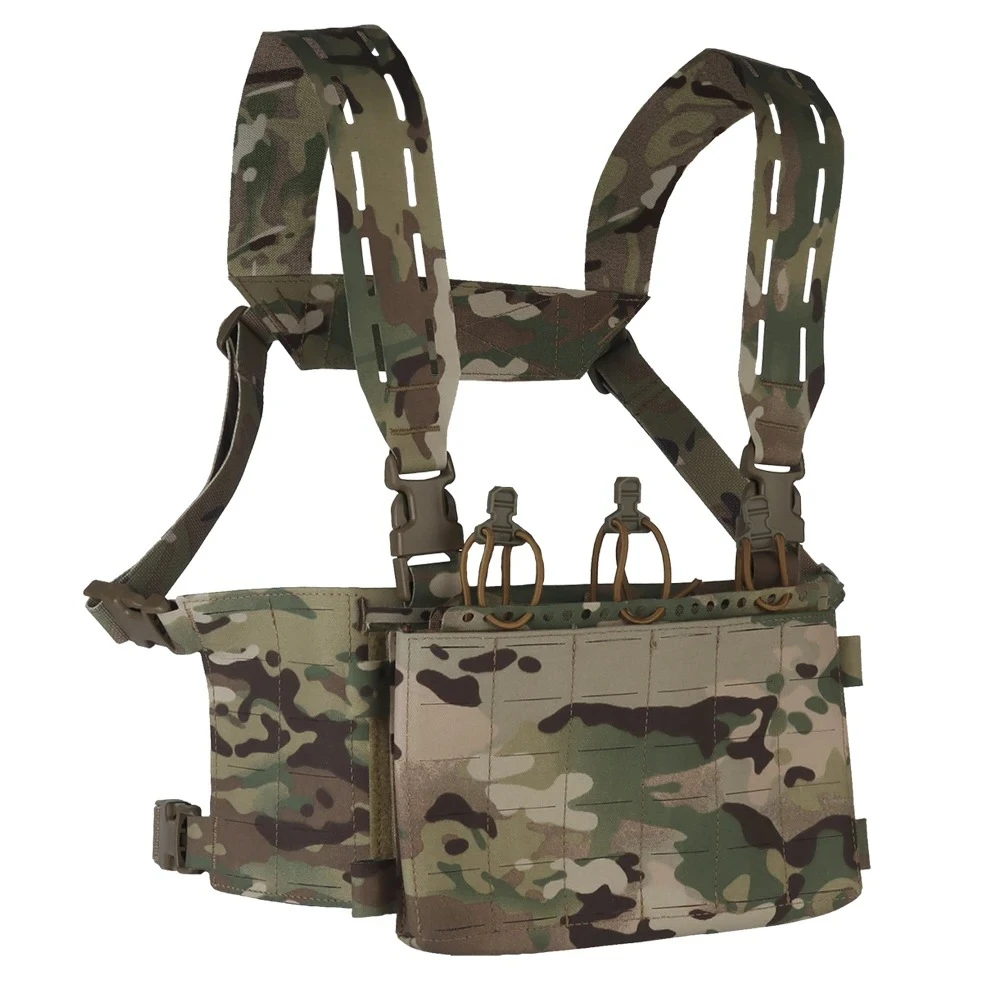 Chaleco táctico MOLLE con bolsa Triple Mag 556 – camuflaje para caza - imagen 2