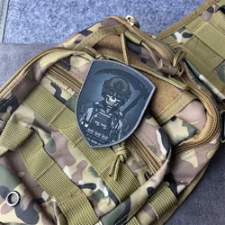 Parche táctico calavera MOLLE militar para mochila y brazalete