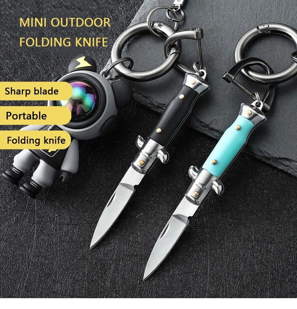 Mini cuchillo plegable con llavero