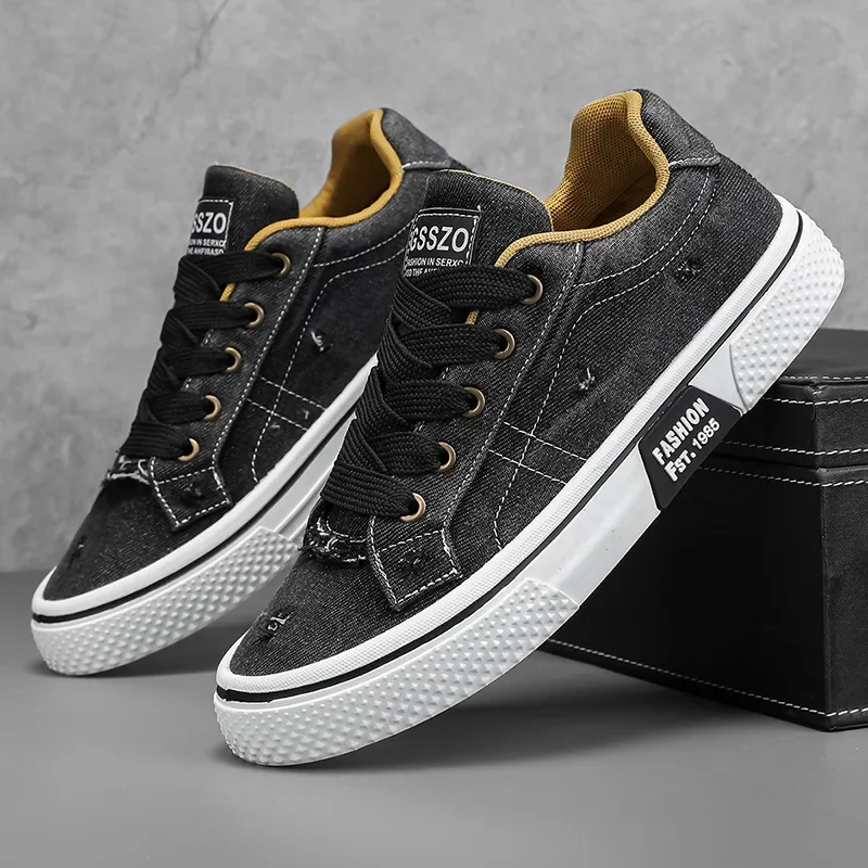 Zapatos de lona para hombre, vista frontal con cordones