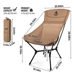OneTigris Oasisflex silla plegable para acampar con respaldo alto
