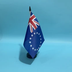 Bandera de escritorio Islas Cook en poliéster con asta
