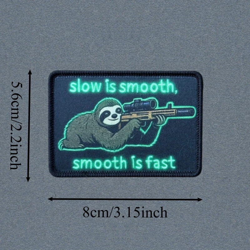 Parche táctico bordado Slow Is Smooth, velcro gancho y bucle