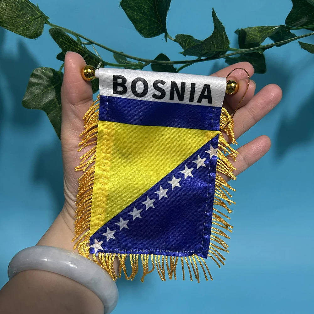 Bandera Bosnia y Herzegovina para ventana de coche poliéster - imagen 5