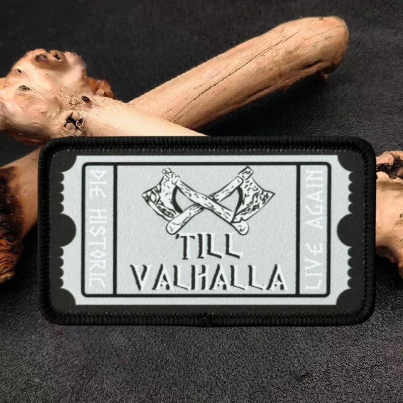 Parche Ticket To Valhalla – Insignia táctica con velcro para chaleco o mochila - imagen 3