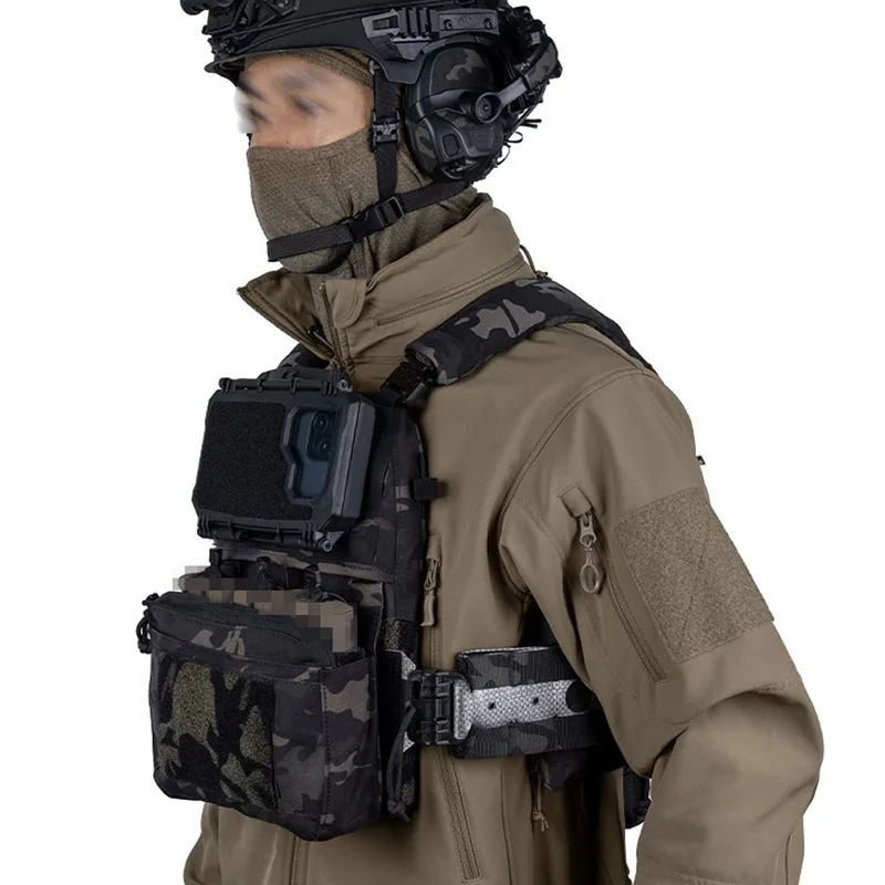 Soporte táctico móvil MOLLE para el pecho con funda protectora - imagen 5