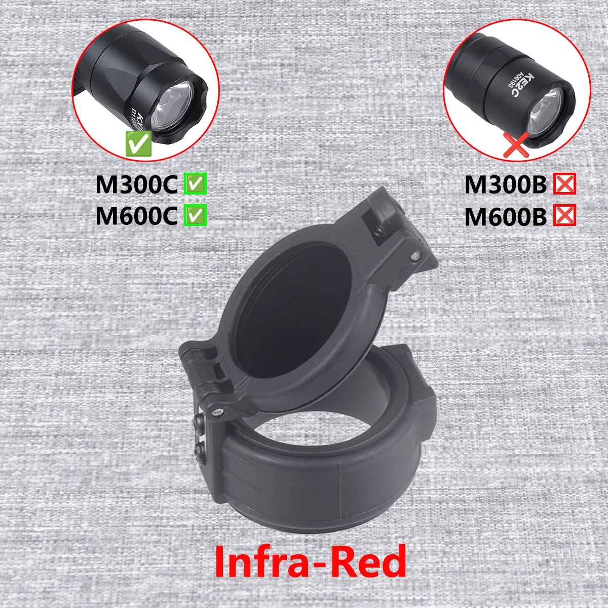 SureFire M600 M300 Protector Linterna Tactica con Cubierta IR Caza - imagen 5