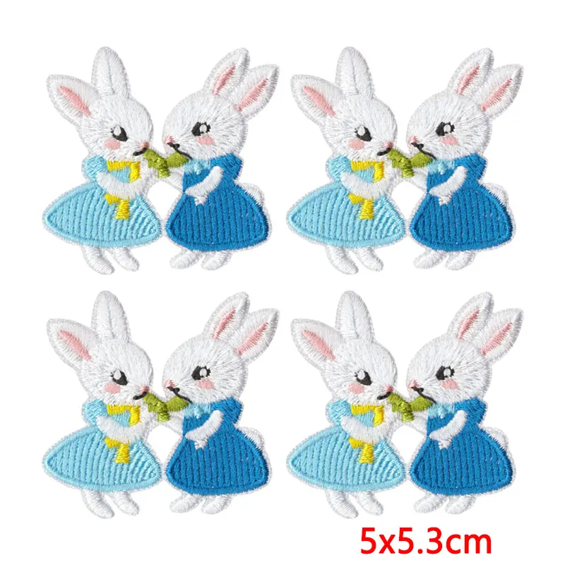 Parches termoadhesivos bordados de conejitos para ropa y manualidades - imagen 5