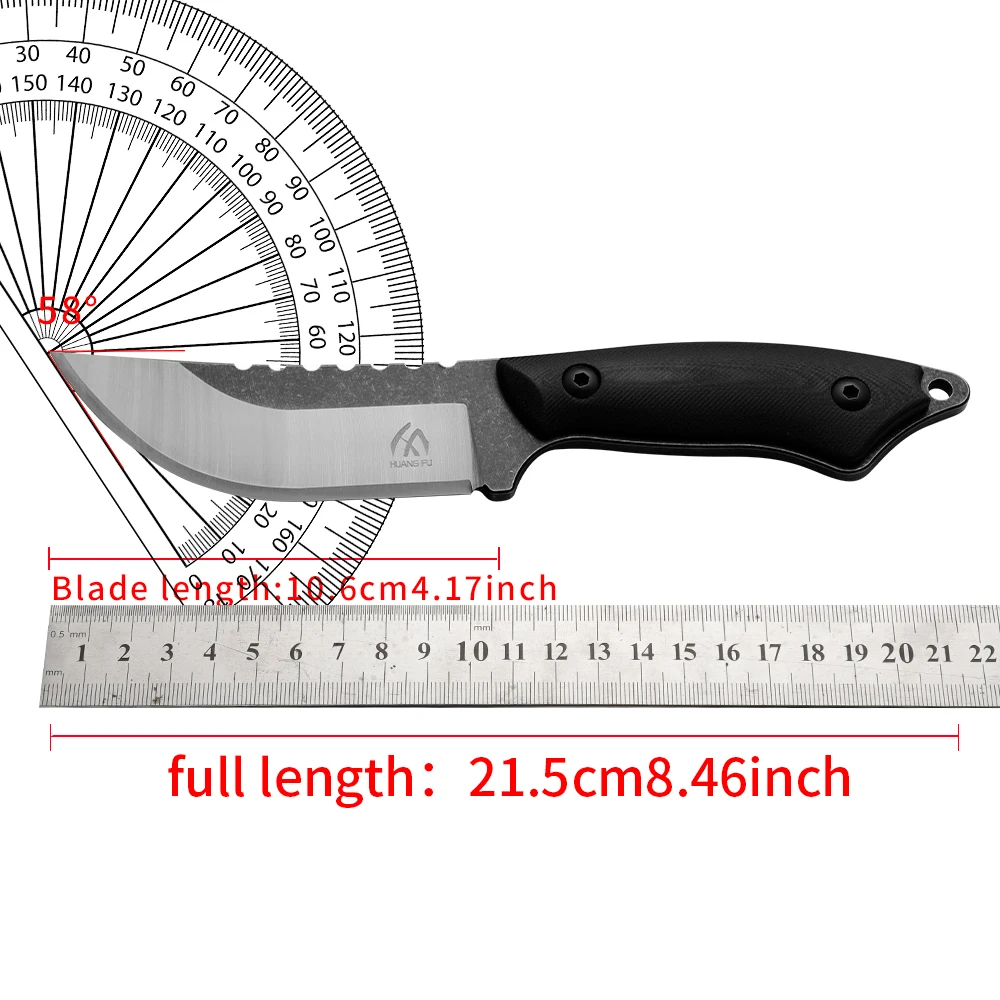 Cuchillo de supervivencia fijo acero con funda exterior - imagen 4