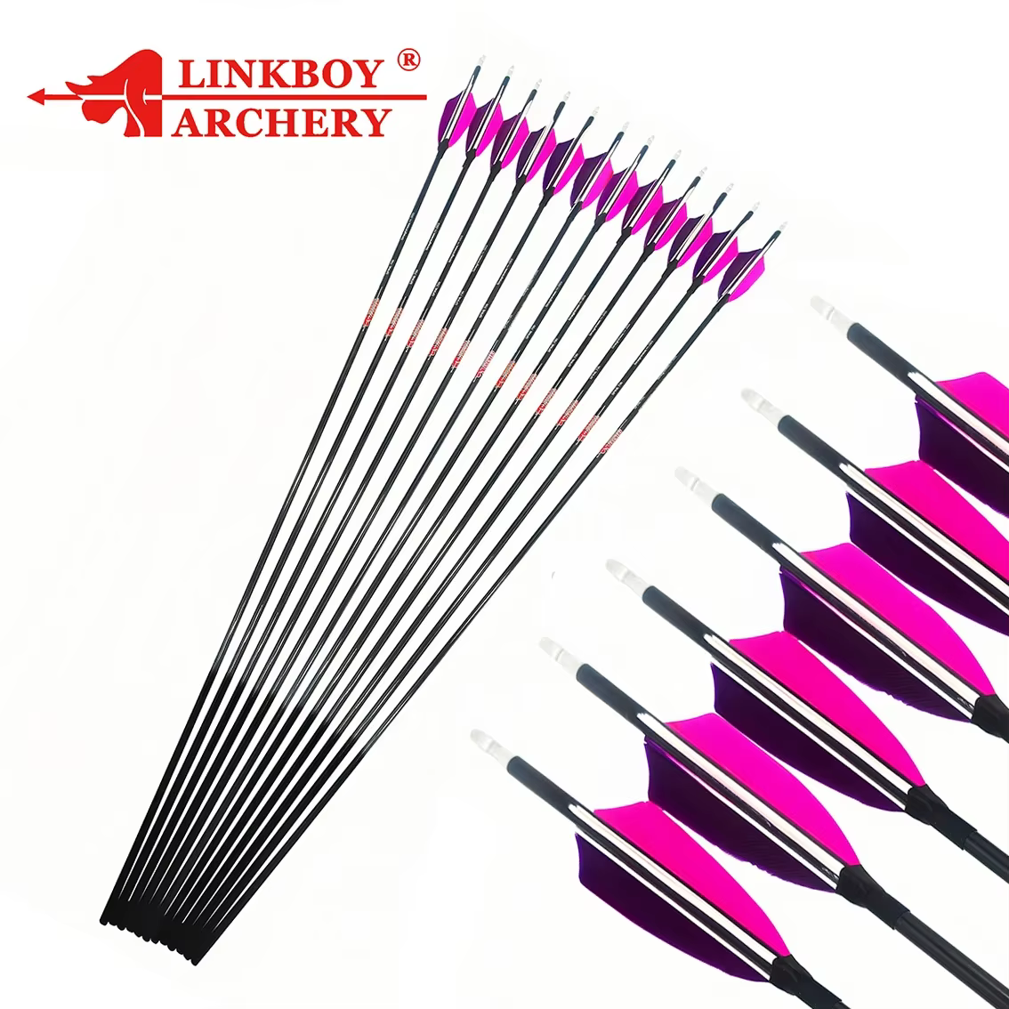 Linkboy flechas de carbono tiro con arco – Puntas de caza