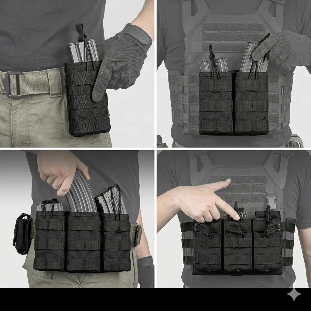 Funda porta-cargadores MOLLE para AR y AK – táctica - imagen 4