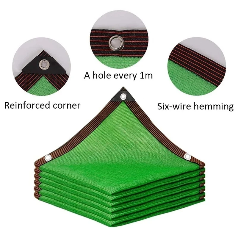 Toldo anti-UV HDPE negro para sombra solar con ojales - imagen 4