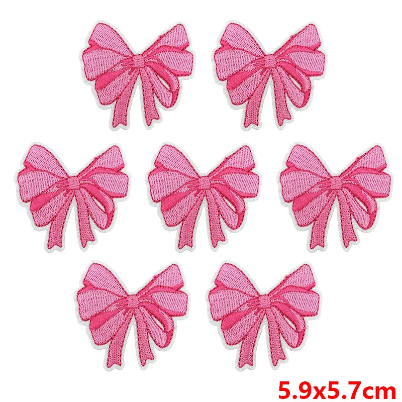 Parche bordado táctico lazo rosa para coser o planchar - imagen 3